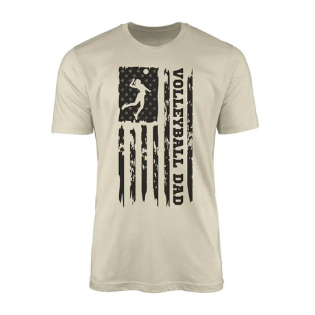 Volleyball Dad Vertical Flag on a Men's T-Shirt with a Black Graphic
