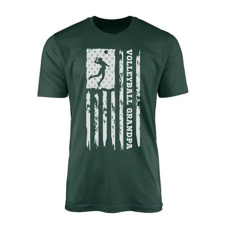 Volleyball Grandpa Vertical Flag on a Men's T-Shirt with a White Graphic