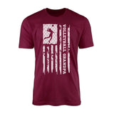 Volleyball Grandpa Vertical Flag on a Men's T-Shirt with a White Graphic