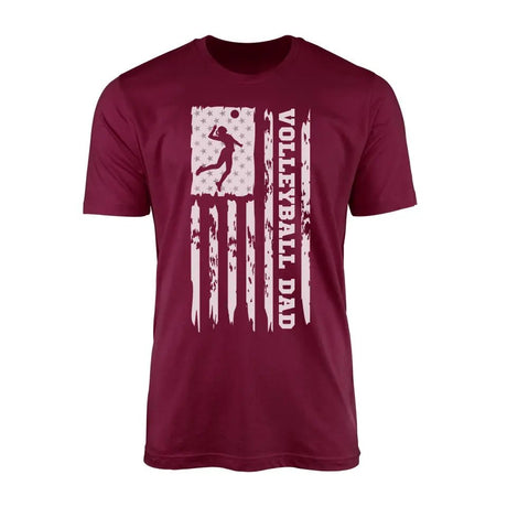 Volleyball Dad Vertical Flag on a Men's T-Shirt with a White Graphic