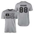 Volleyball Dad Horizontal Flag With Volleyball Player Name on a Men's T-Shirt with a Black Graphic