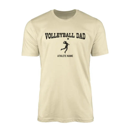 Volleyball Dad with Volleyball Player Icon and Volleyball Player Name on a Men's T-Shirt with a Black Graphic