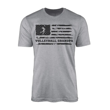 Volleyball Grandpa Horizontal Flag on a Men's T-Shirt with a Black Graphic