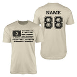 Volleyball Grandpa Horizontal Flag With Volleyball Player Name on a Men's T-Shirt with a Black Graphic
