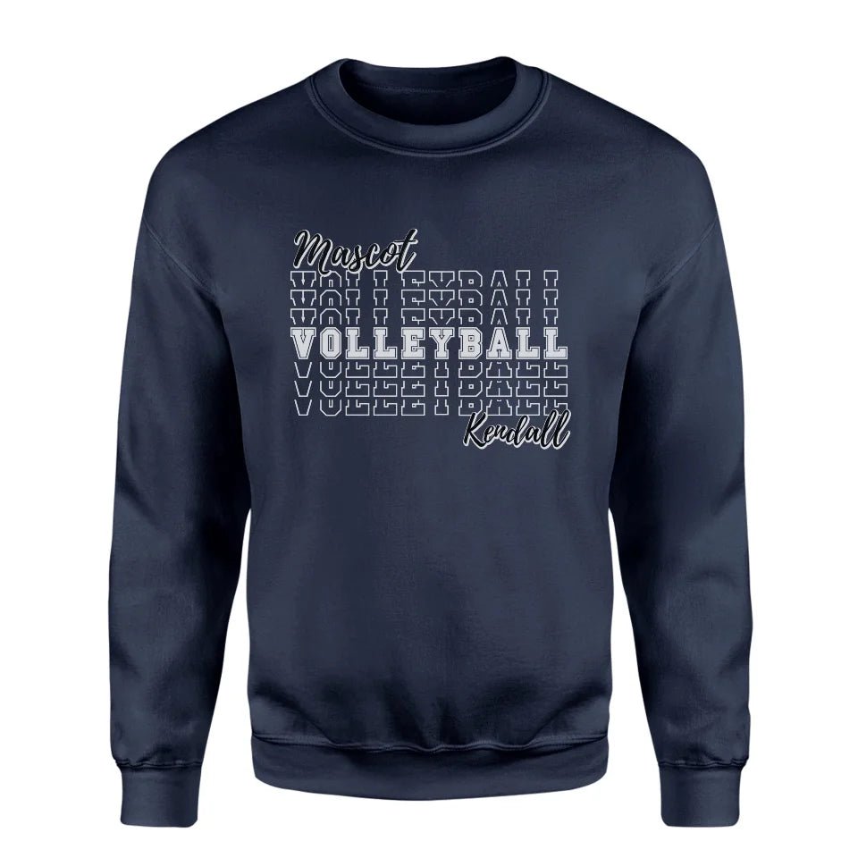 Custom Volleyball on a Sweatshirt With Mascot and Volleyball Player Name on a Sweatshirt