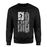 Volleyball Mom Vertical Flag on a Sweatshirt with a White Graphic