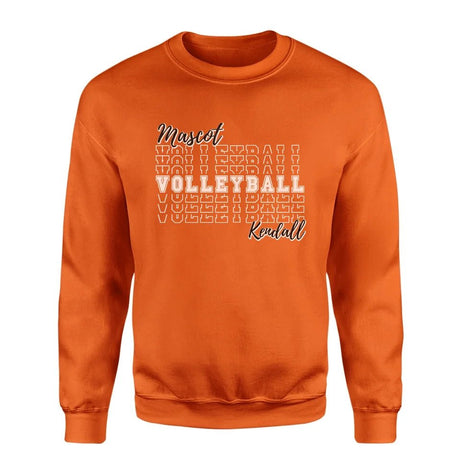 Custom Volleyball on a Sweatshirt With Mascot and Volleyball Player Name on a Sweatshirt