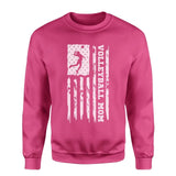 Volleyball Mom Vertical Flag on a Sweatshirt with a White Graphic