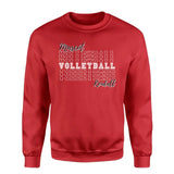 Custom Volleyball on a Sweatshirt With Mascot and Volleyball Player Name on a Sweatshirt