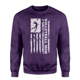Volleyball Mom Vertical Flag on a Sweatshirt with a White Graphic