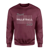 Custom Volleyball on a Sweatshirt With Mascot and Volleyball Player Name on a Sweatshirt