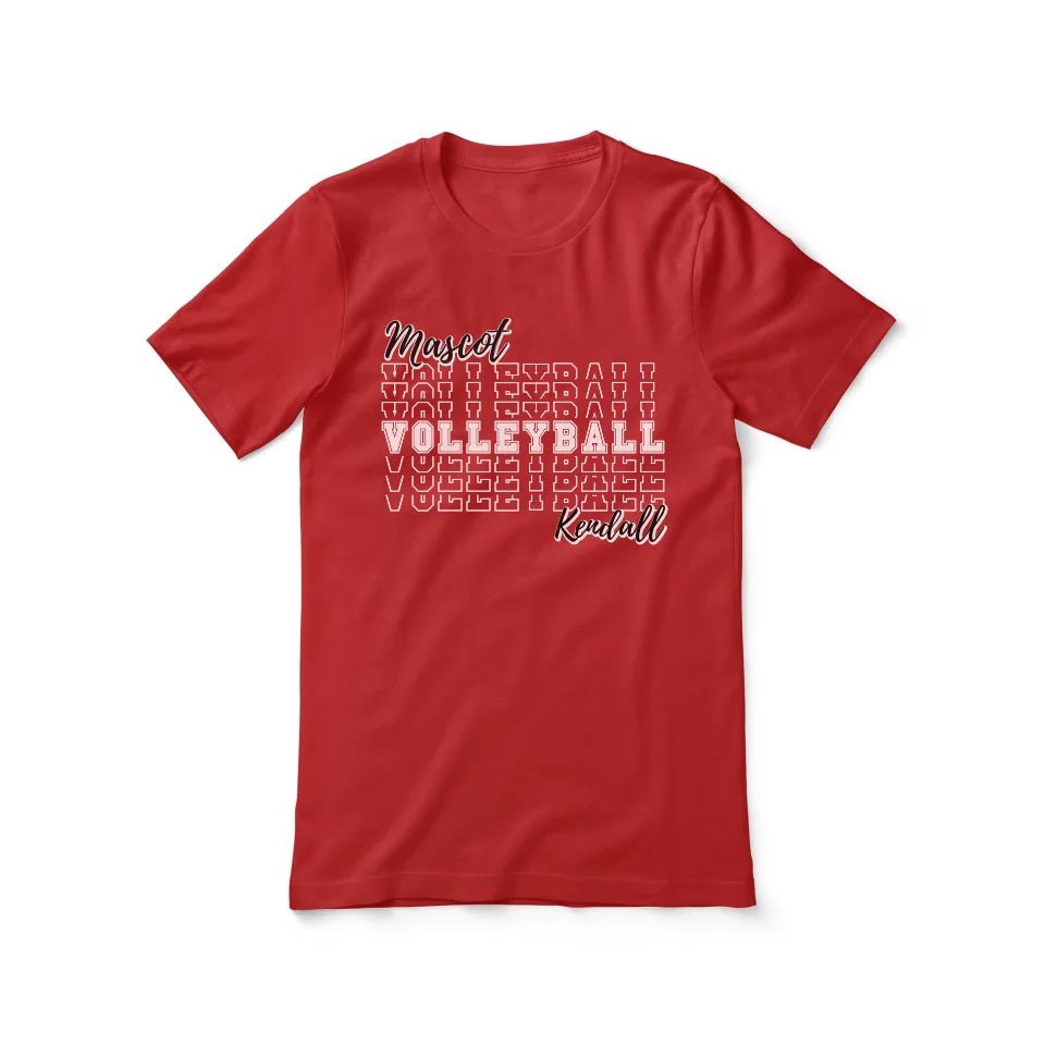 Custom Volleyball Shirt With Mascot and Volleyball Player Name on a Unisex T-Shirt