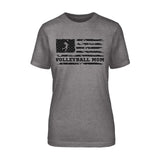 Volleyball Mom Horizontal Flag on a Unisex T-Shirt with a Black Graphic