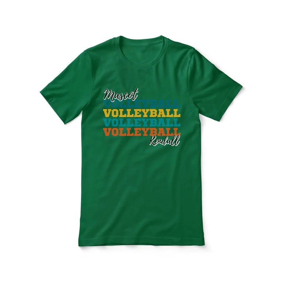 Personalized Volleyball Volleyball Volleyball Shirt With Mascot and Volleyball Player Name on a Unisex T-Shirt