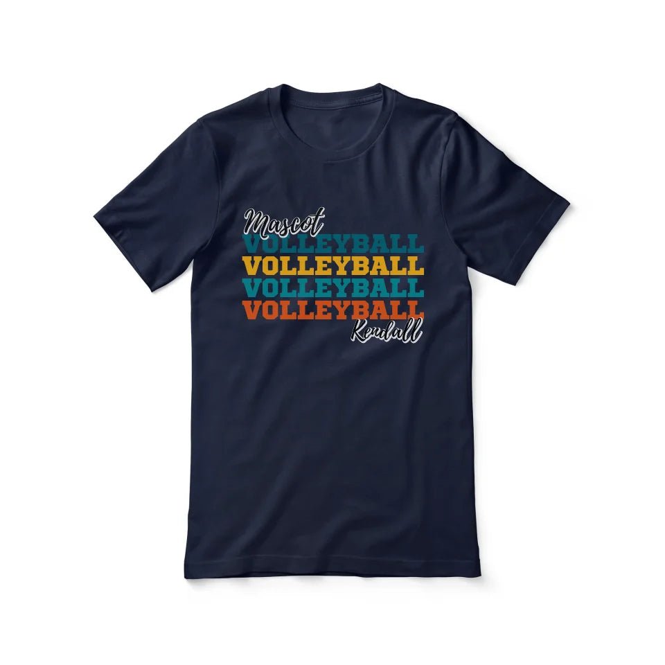 Personalized Volleyball Volleyball Volleyball Shirt With Mascot and Volleyball Player Name on a Unisex T-Shirt