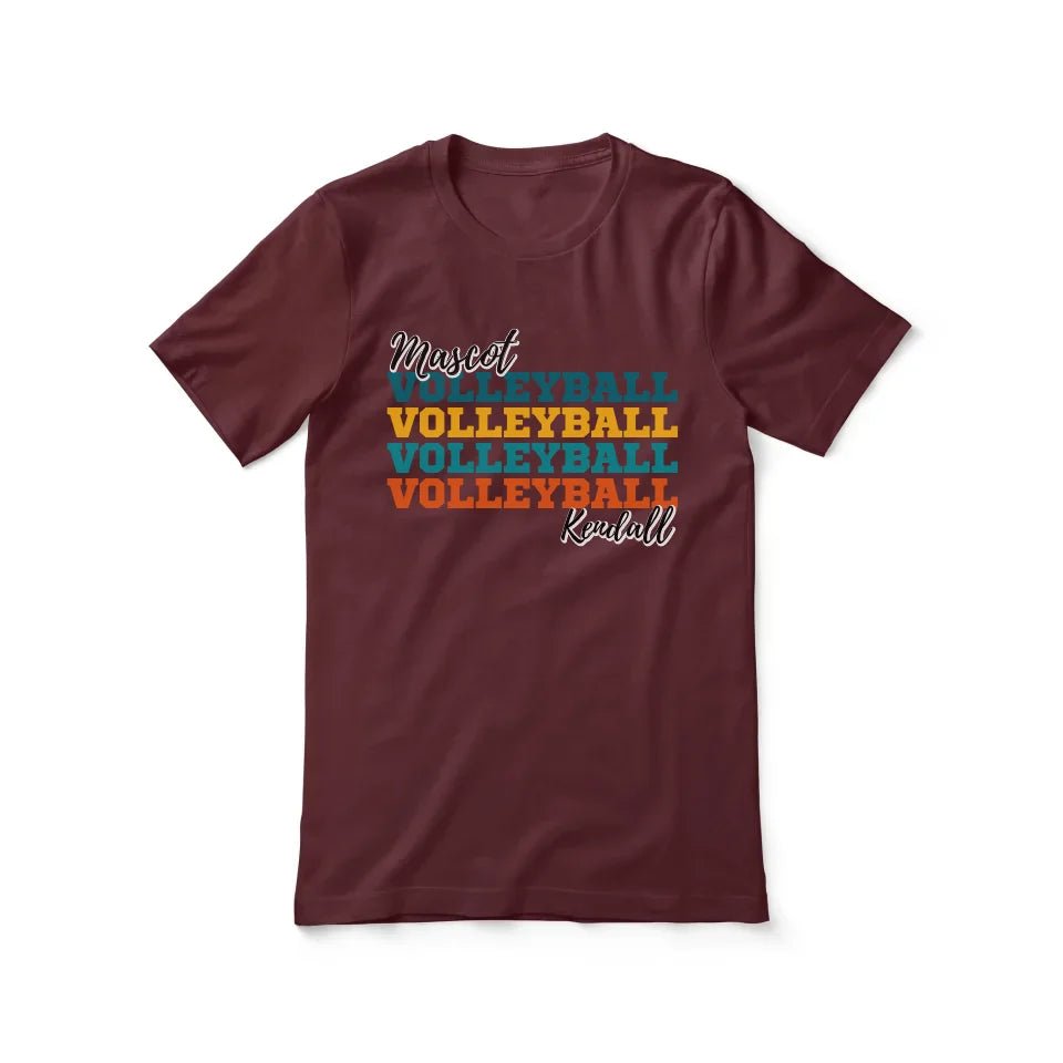 Personalized Volleyball Volleyball Volleyball Shirt With Mascot and Volleyball Player Name on a Unisex T-Shirt