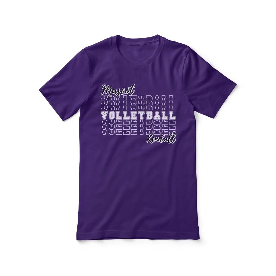 Custom Volleyball Shirt With Mascot and Volleyball Player Name on a Unisex T-Shirt