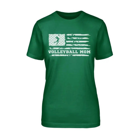 Volleyball Mom Horizontal Flag on a Unisex T-Shirt with a White Graphic