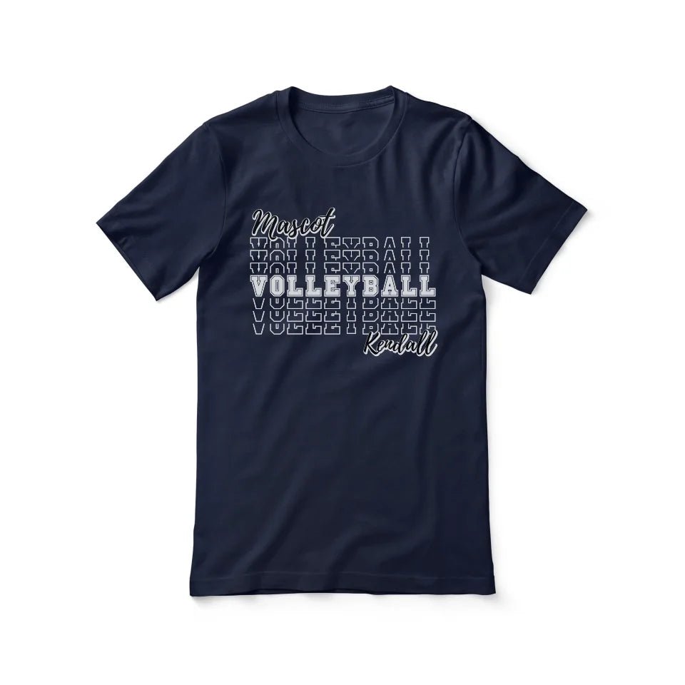 Custom Volleyball Shirt With Mascot and Volleyball Player Name on a Unisex T-Shirt