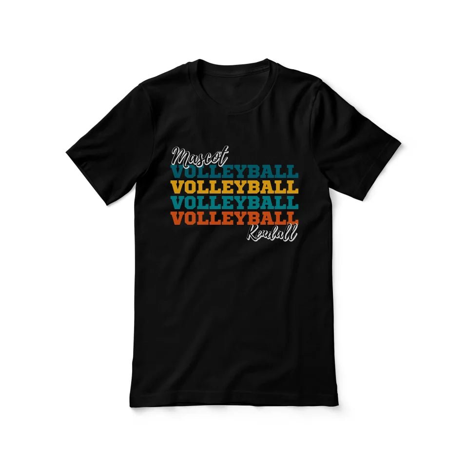 Personalized Volleyball Volleyball Volleyball Shirt With Mascot and Volleyball Player Name on a Unisex T-Shirt