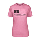 Volleyball Mom Horizontal Flag on a Unisex T-Shirt with a Black Graphic