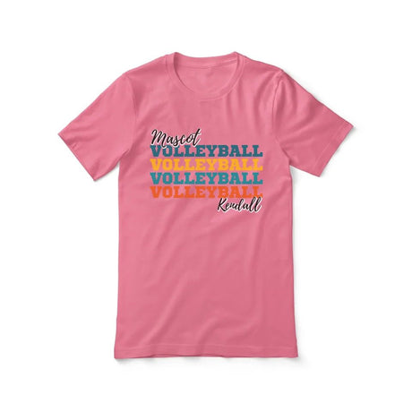 Personalized Volleyball Volleyball Volleyball Shirt With Mascot and Volleyball Player Name on a Unisex T-Shirt