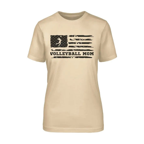 Volleyball Mom Horizontal Flag on a Unisex T-Shirt with a Black Graphic
