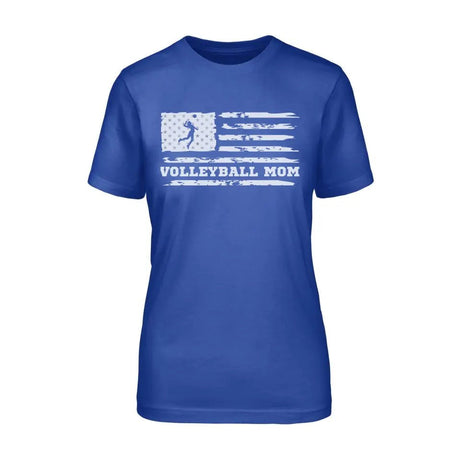 Volleyball Mom Horizontal Flag on a Unisex T-Shirt with a White Graphic
