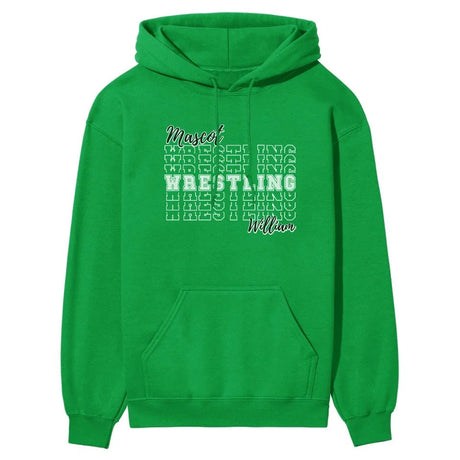 Custom Wrestling on a Sweatshirt With Mascot and Wrestler Name on a Hoodie