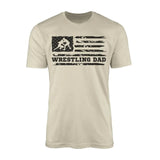 Wrestling Dad Horizontal Flag on a Men's T-Shirt with a Black Graphic