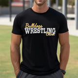 Custom Wrestling Mascot and Wrestler Name on a Men's T-Shirt with a White Graphic