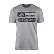 Wrestling Dad Horizontal Flag on a Men's T-Shirt with a Black Graphic