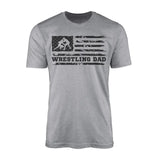 Wrestling Dad Horizontal Flag on a Men's T-Shirt with a Black Graphic