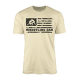 Wrestling Dad Horizontal Flag on a Men's T-Shirt with a Black Graphic