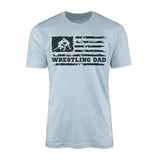 Wrestling Dad Horizontal Flag on a Men's T-Shirt with a Black Graphic