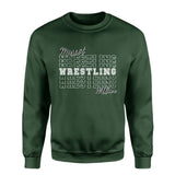 Custom Wrestling on a Sweatshirt With Mascot and Wrestler Name on a Sweatshirt