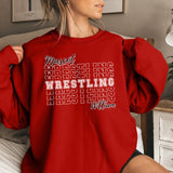 Custom Wrestling on a Sweatshirt With Mascot and Wrestler Name on a Sweatshirt