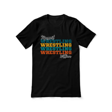 Personalized Wrestling Wrestling Wrestling Shirt With Mascot and Wrestler Name on a Unisex T-Shirt