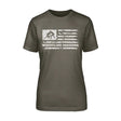 Wrestling Grandma Horizontal Flag on a Unisex T-Shirt with a White Graphic