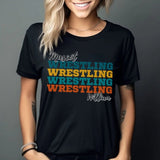 Personalized Wrestling Wrestling Wrestling Shirt With Mascot and Wrestler Name on a Unisex T-Shirt