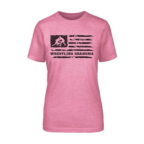 Wrestling Grandma Horizontal Flag on a Unisex T-Shirt with a Black Graphic