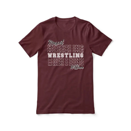 Custom Wrestling Shirt With Mascot and Wrestler Name on a Unisex T-Shirt