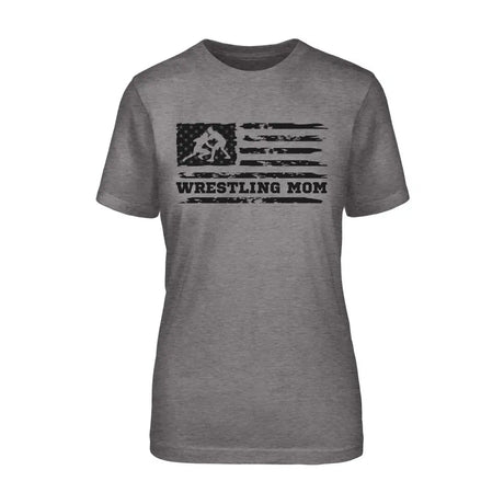 Wrestling Mom Horizontal Flag on a Unisex T-Shirt with a Black Graphic