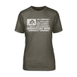 Wrestling Mom Horizontal Flag on a Unisex T-Shirt with a White Graphic