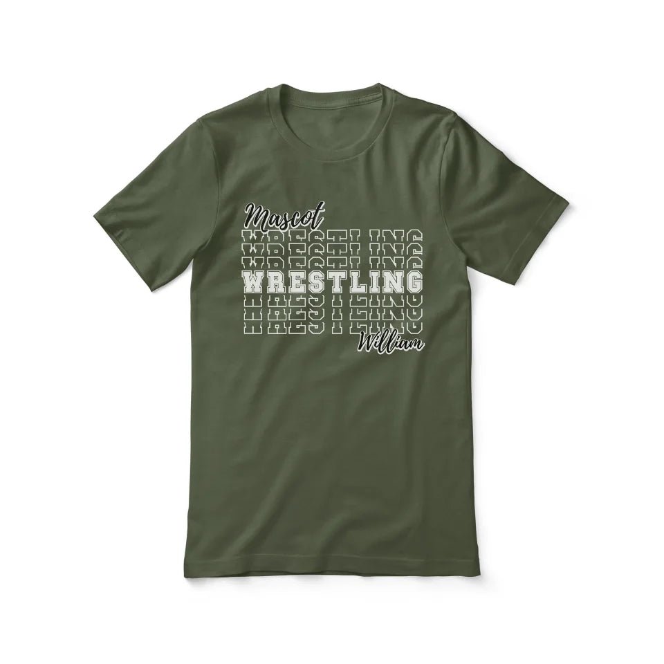 Custom Wrestling Shirt With Mascot and Wrestler Name on a Unisex T-Shirt