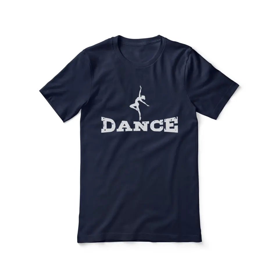 Basic Dance with Dancer Icon on a Unisex T-Shirt with a White Graphic