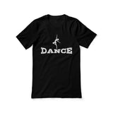 Basic Dance with Dancer Icon on a Unisex T-Shirt with a White Graphic