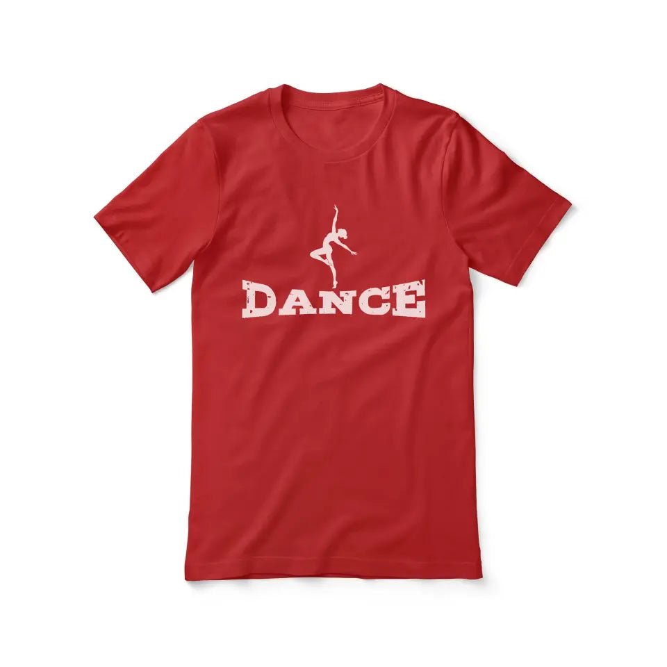 Basic Dance with Dancer Icon on a Unisex T-Shirt with a White Graphic