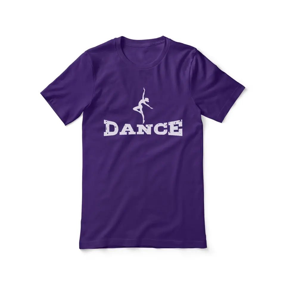 Basic Dance with Dancer Icon on a Unisex T-Shirt with a White Graphic