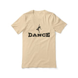 Basic Dance with Dancer Icon on a Unisex T-Shirt with a Black Graphic